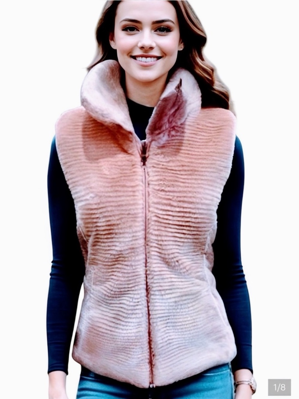 Liz Claiborne Reversible Faux Fur Vest